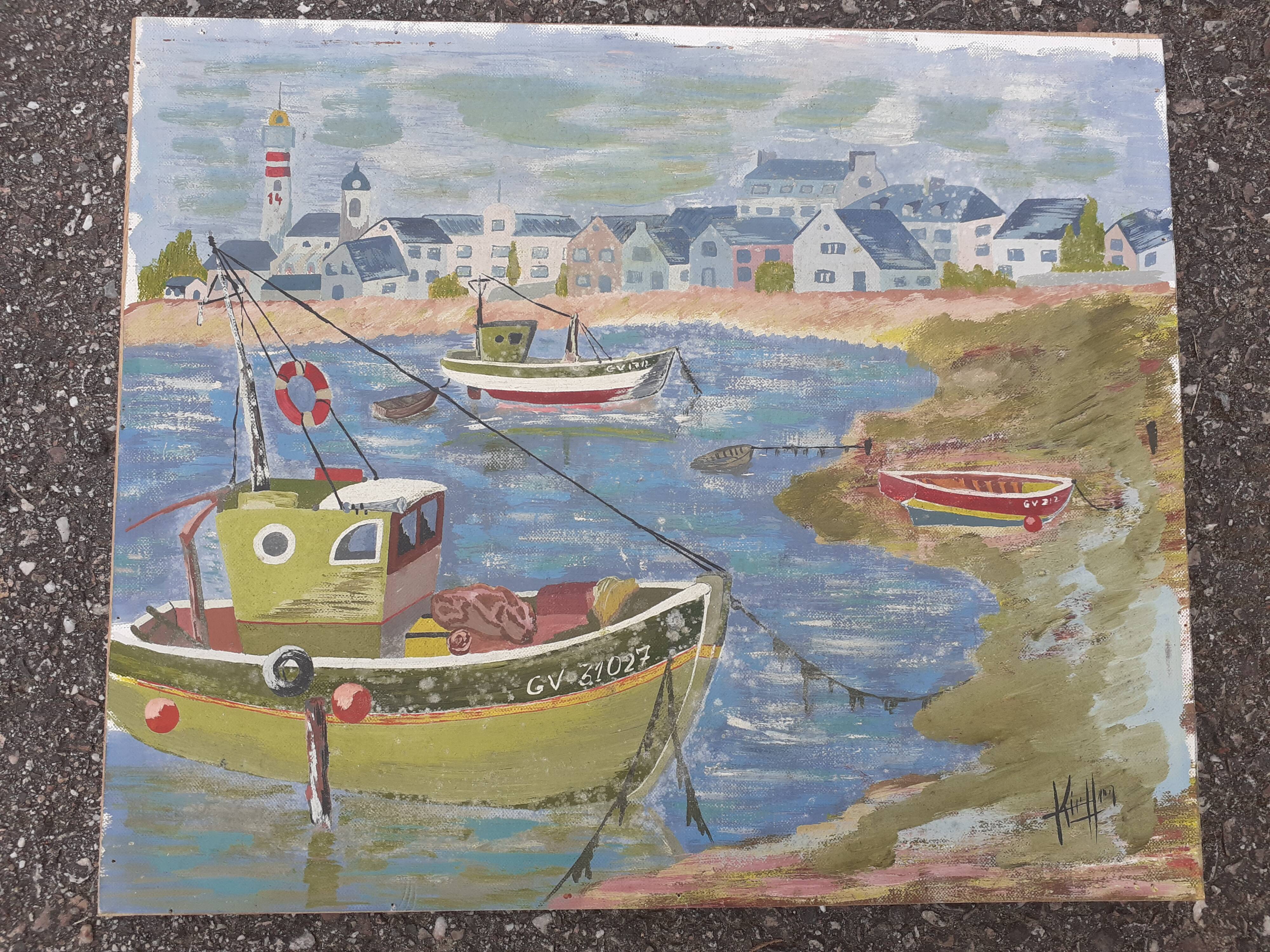 Oil "Fishing boats at Port Le Guilvinec"