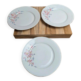 Set of 3 vintage flat plates in Jugoporcelan porcelain – Yugoslavia