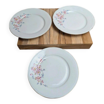 Lot de 3 assiettes plates vintage en porcelaine Jugoporcelan – Yougoslavie