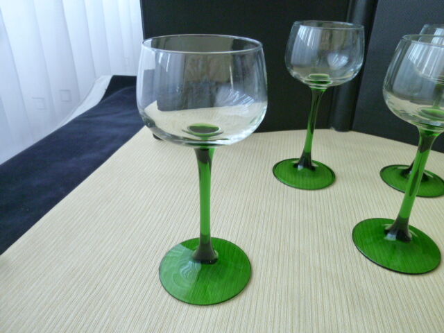 Set de 4 verres à vin d'Alsace en verre uni