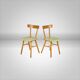 Set of 2 Beech Chairs, 1960s, Czechoslovakia