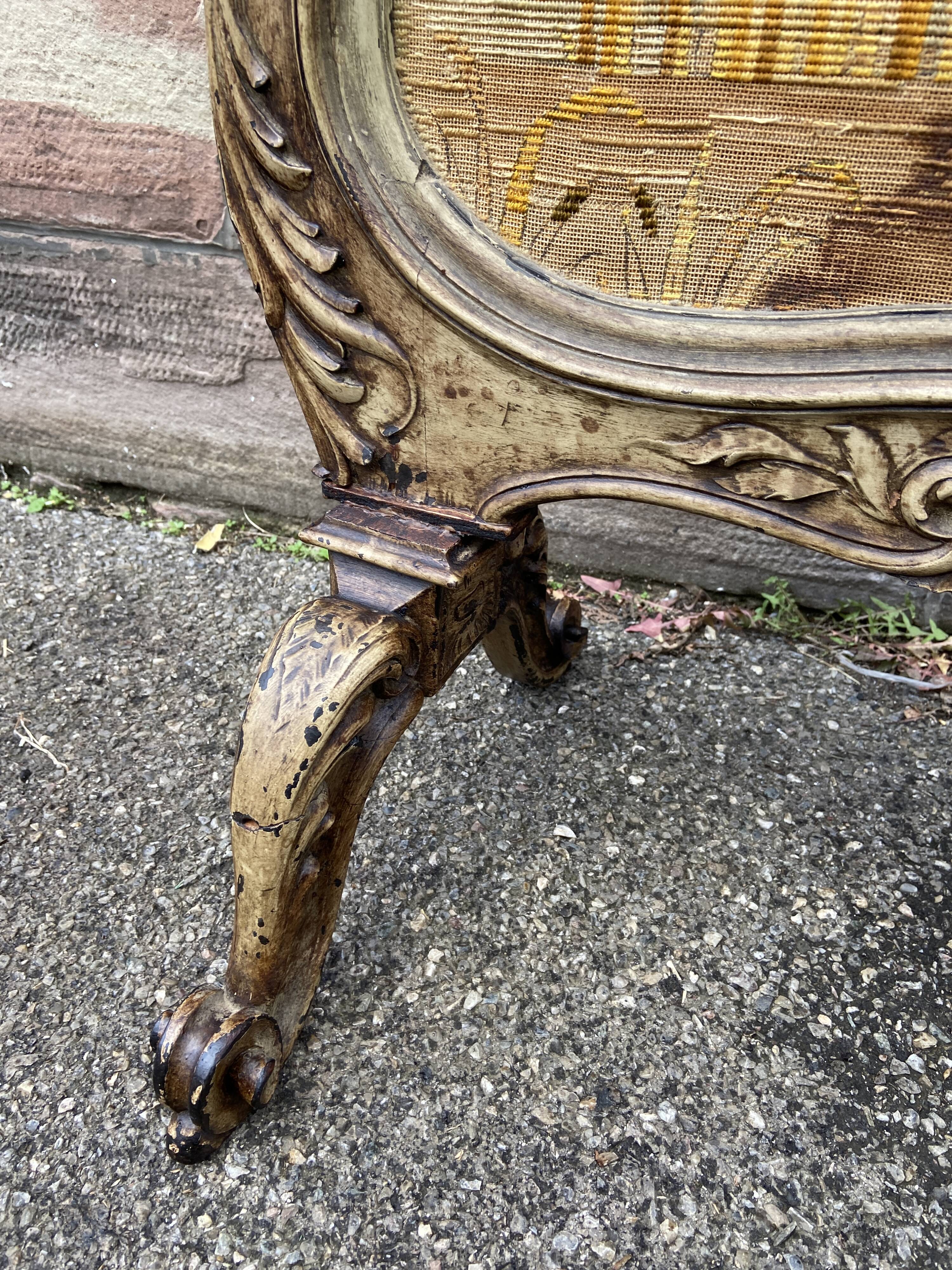 Louis XV fireplace fire screen Rocaille walnut 19th century