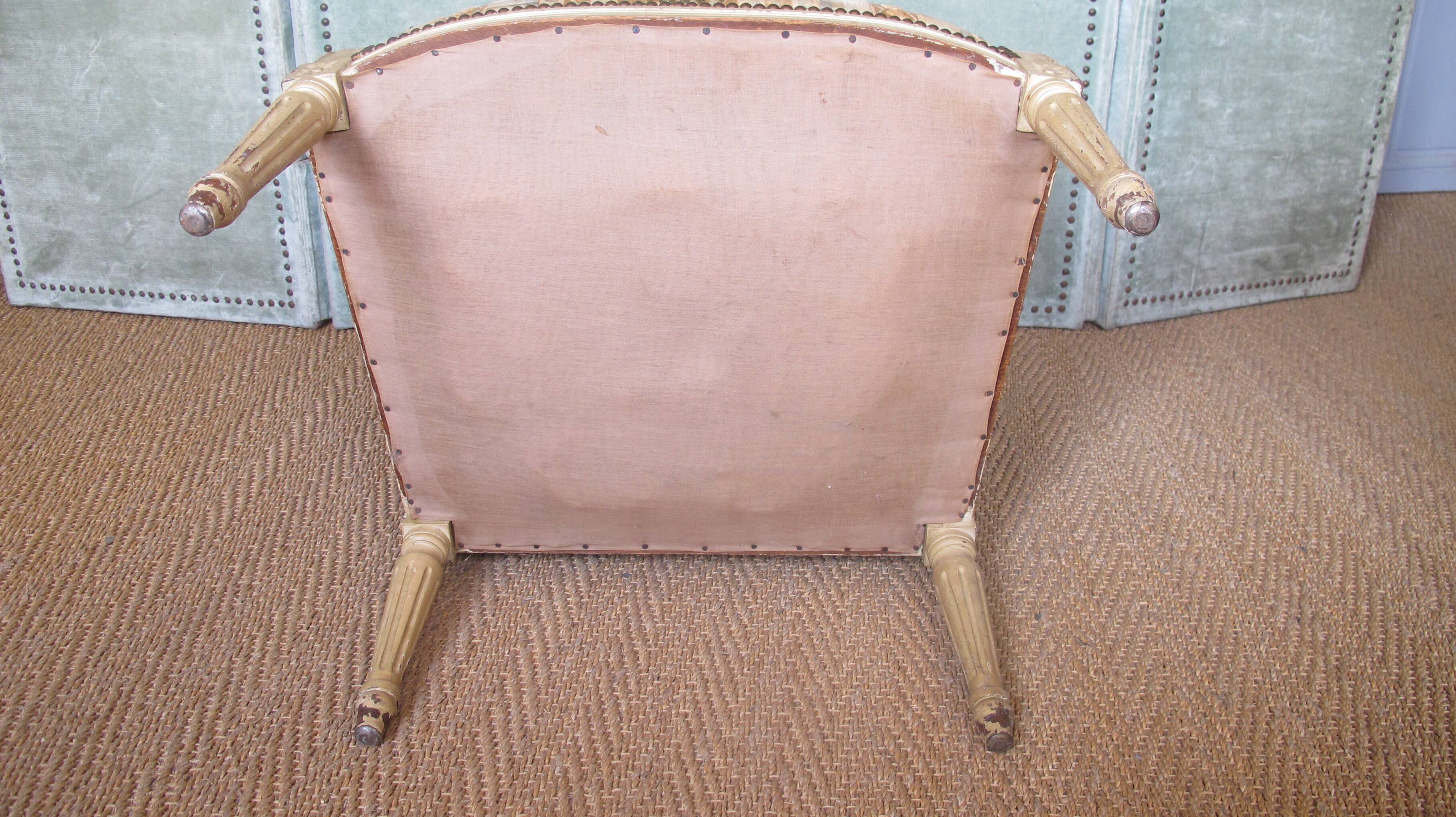 Louis XVI Shepherdess, 19th century copy, upholstered, beautiful antique chiseled