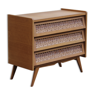 Vintage rattan dresser