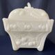 Sweet box jewellery box in white opaline decorated with cherries