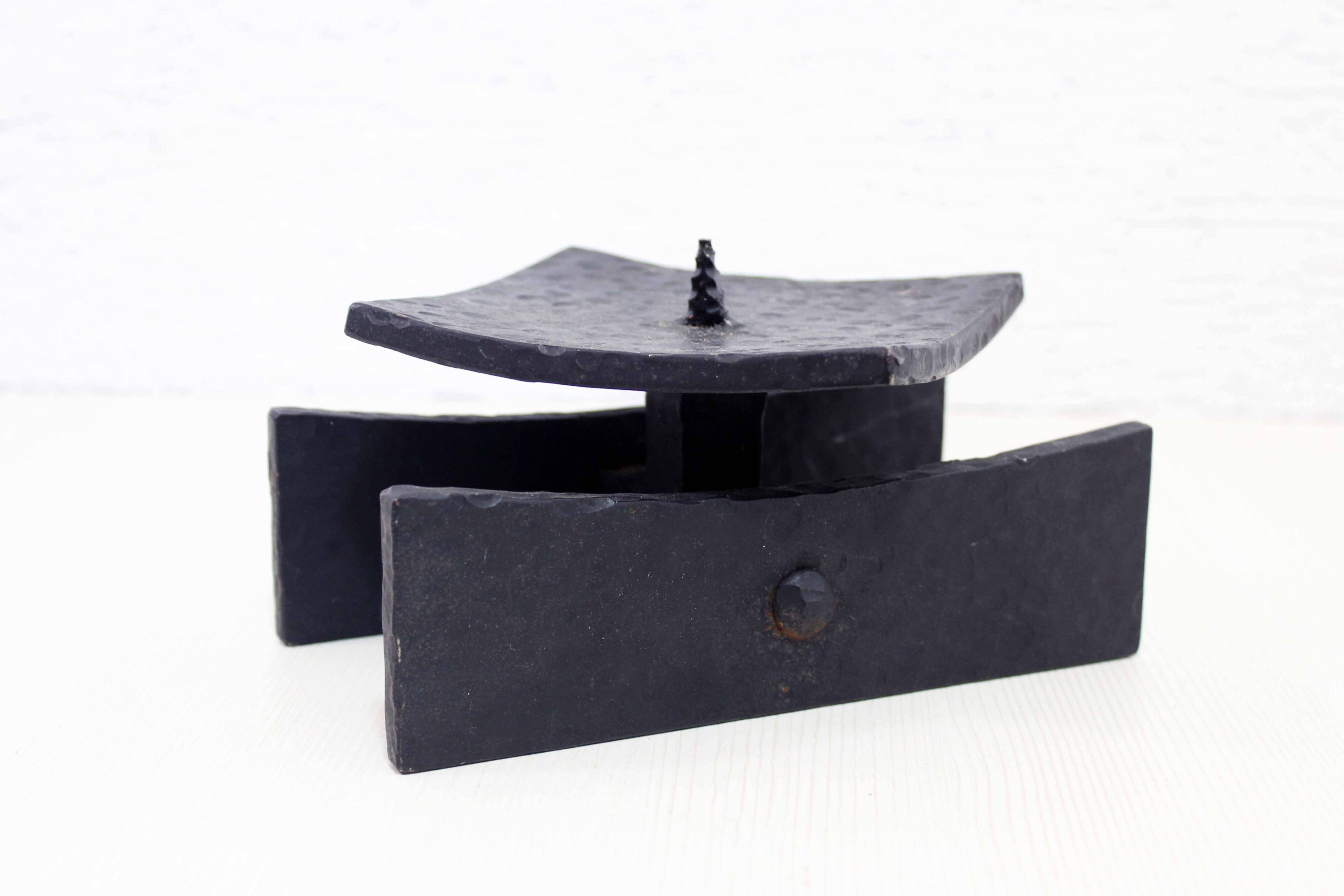 Brutalist cast iron candle holder 1960