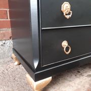 Black gold chest of drawers vintage furniture