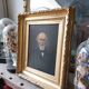 Painting Portrait of an ancient man 19th with gilded wooden frame