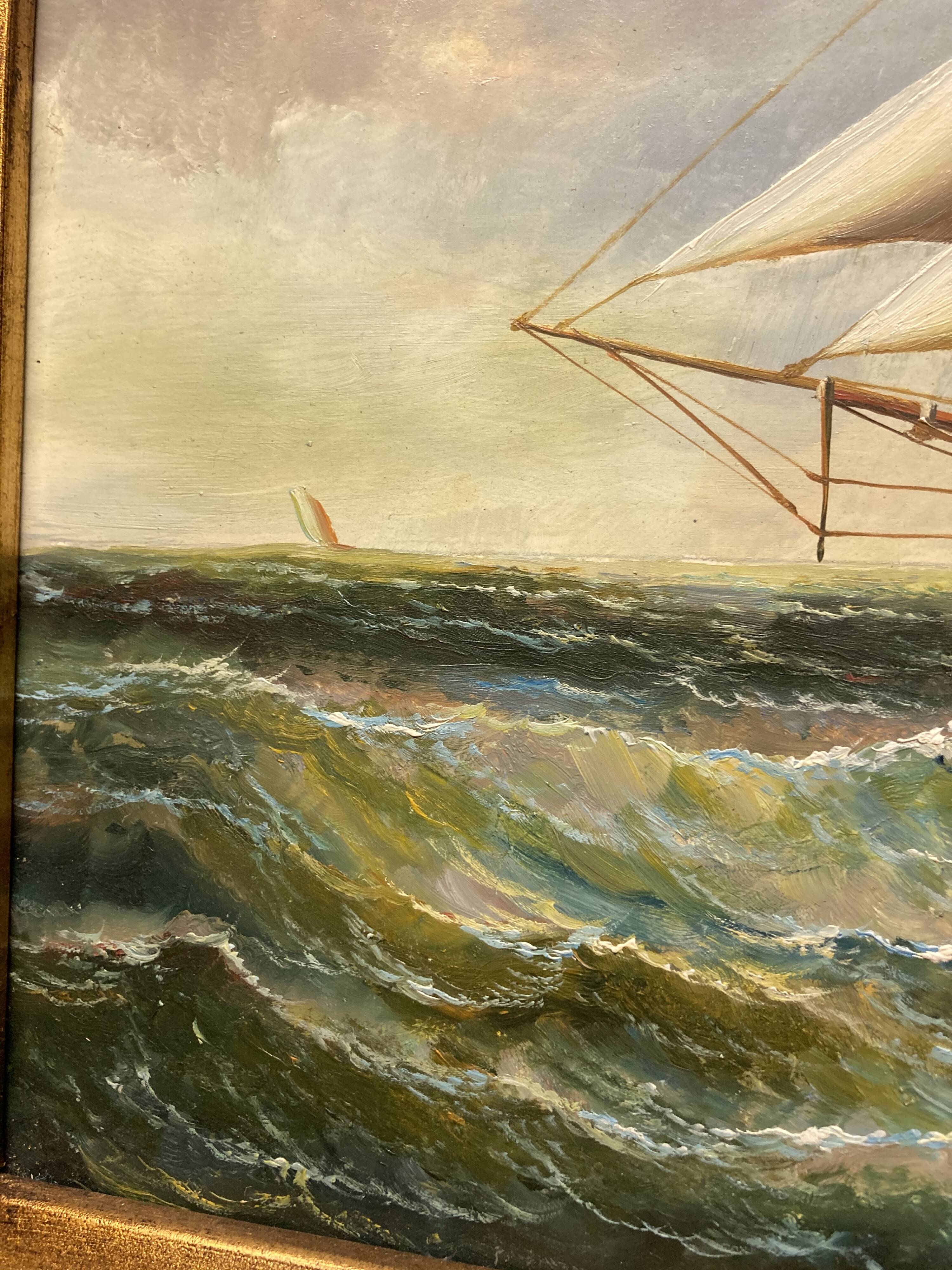 Tableau marine huile sur bois