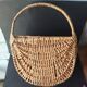 Antique hanging basket in wicker – French artisanal weaving