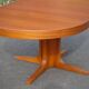 Round wooden table with 3 extensions, table with central star foot, dining table, living room table