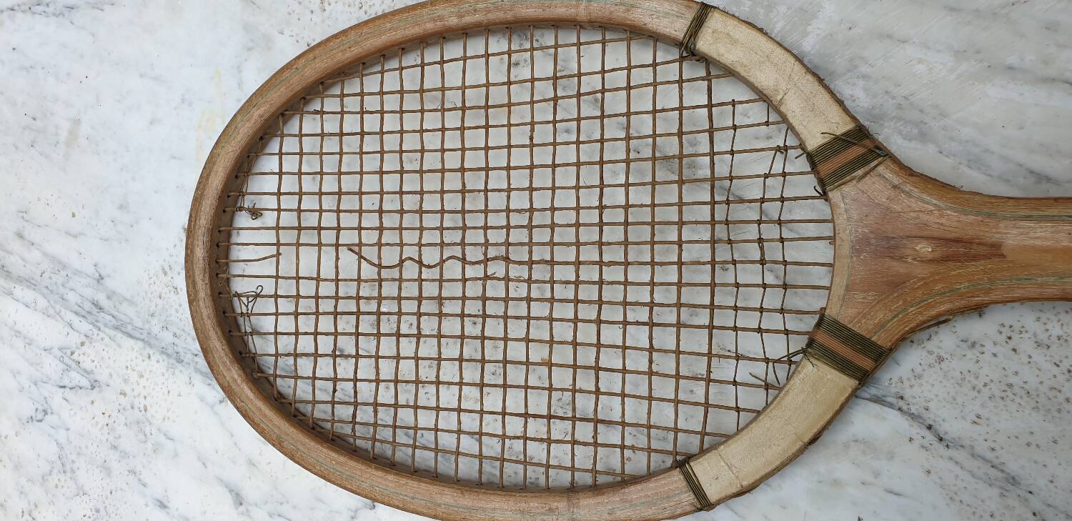 Pair of old tennis rackets circa 1930