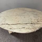 Vintage Carrara marble coffee table