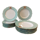 Service de 12 assiettes en porcelaine de Paris - H. Béziat / Maison Blender