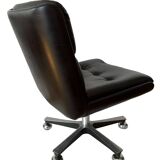 Pair of cofemo-italy armchairs. black leather. 1980.