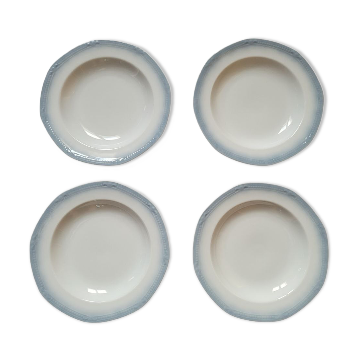 4 old hollow plates Bavaria model Sissi blue