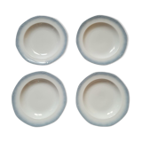 4 anciennes assiettes creuses Bavaria modèle Sissi bleu