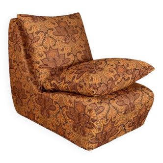 4 armchairs in jacquard fabric by Burov, France, 1969
