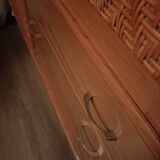 Wooden and rattan wardrobe