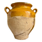Grease pot, glazed ochre ceramic jar no. 3 - 18th century