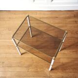 Side table in metal and glass, 1970