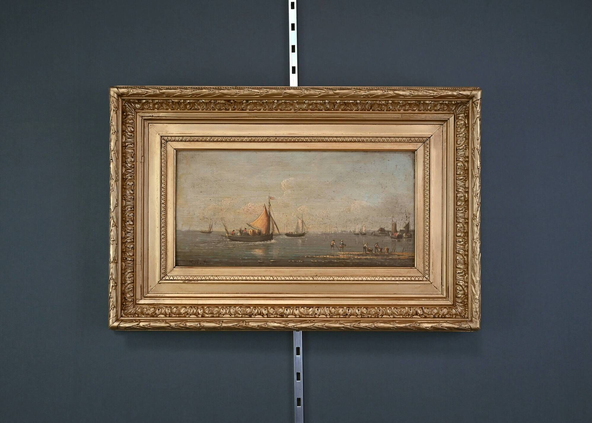 Tableau "Return to Port", oil on panel, signed Gilbert – Late 19th century