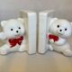 Paire de serre livres ours blancs