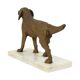 Art Deco Dog on Marble Base, Gold-colored Zamak
