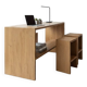 Ensemble bureau, console et 2 tabourets en chêne massif