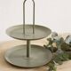 Metal display stand with 2 shelves