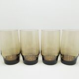 24 verres Hi-ball fumés du milieu du siècle