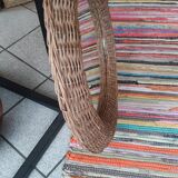 Rattan mirror spherical shape circa 1970