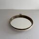 Round wall mirror with brass frame and leather hanger, 1960, Germany