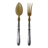 Couverts à salade en métal argenté 1er titre + coffret