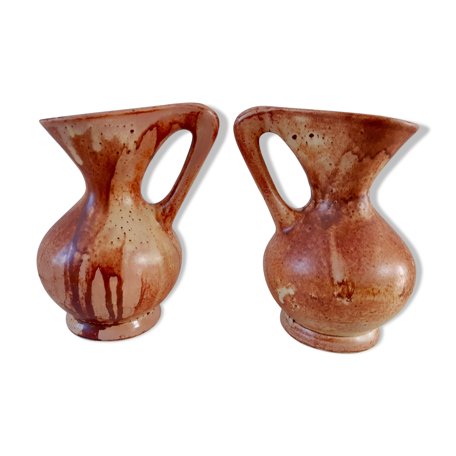 Duo pitchers in vintage Vallauris sandstone