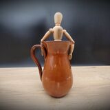 Brown enamelled sandstone jug