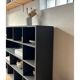 Meuble de métier, bibliothèque en bois peint