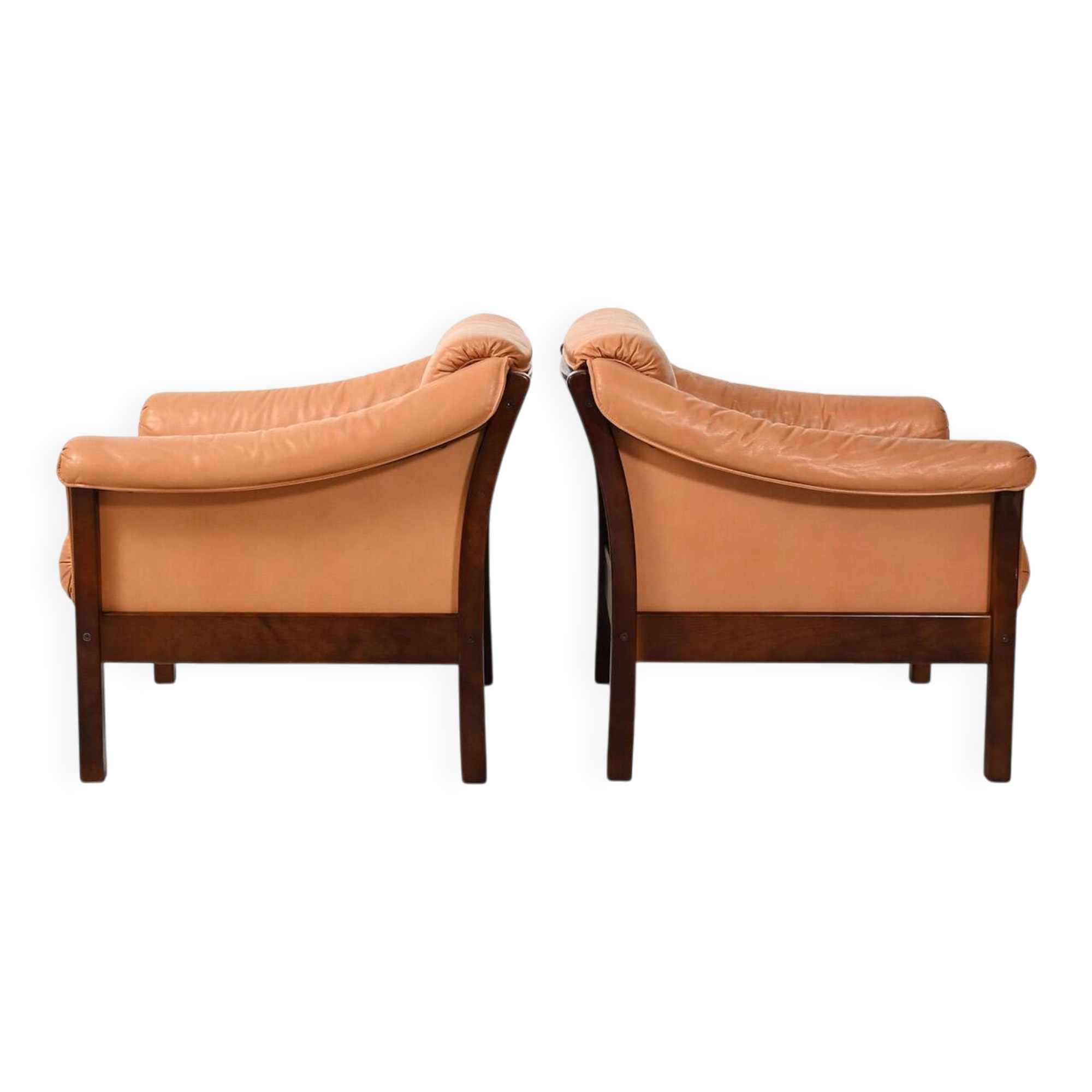 Pair of 1950s Scandinavian leather armchairs