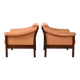 Pair of 1950s Scandinavian leather armchairs