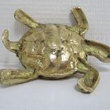 Zoomorphic turtle vintage brass ashtray