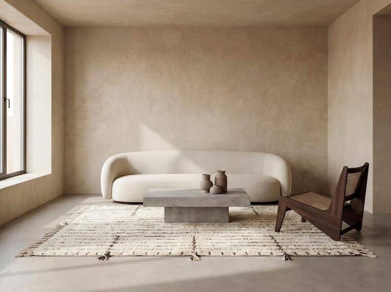 Handmade traditional pure wool carpet, size 100x200 cm.