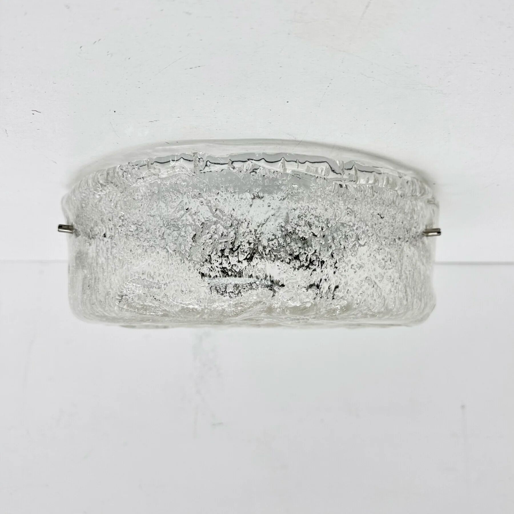 Mid-century design ice Murano glass ceiling lamp, 1970s