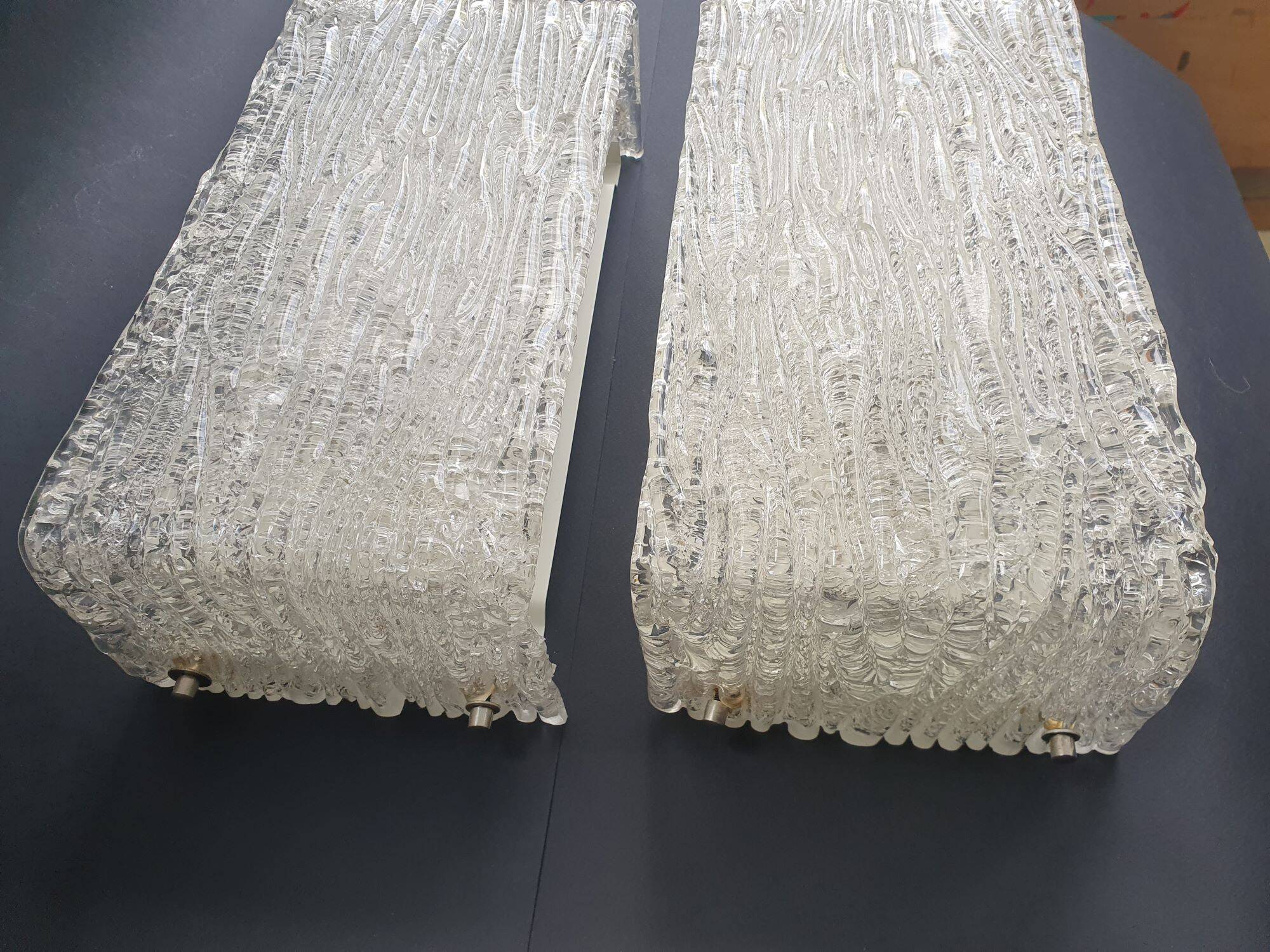 Pair of Murano glass wall lights by Kaiser Leuchten, 1950s