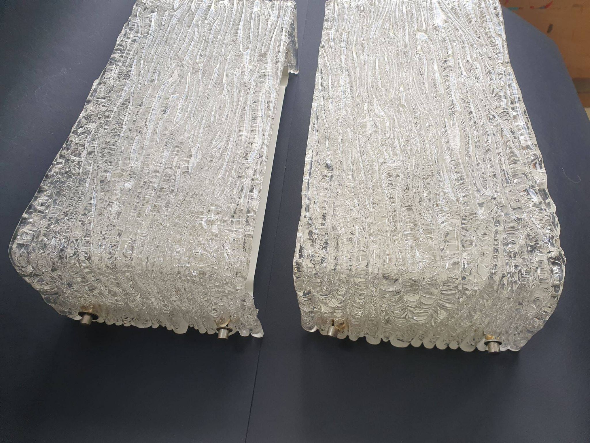 Pair of Murano glass wall lights by Kaiser Leuchten, 1950s