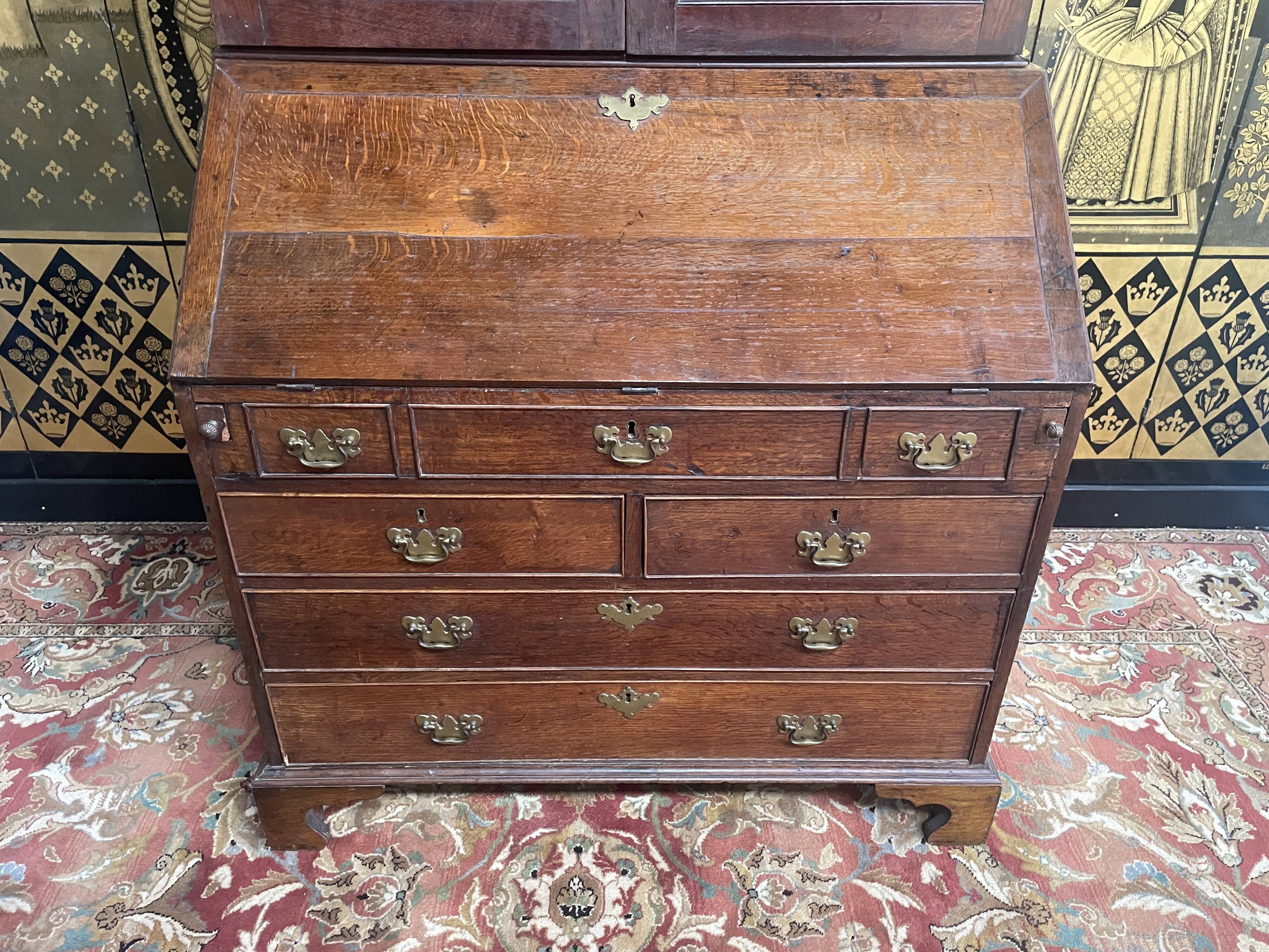 English scriban desk in oak 18th century
