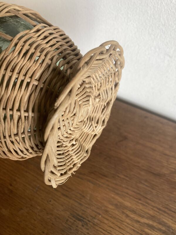 Lampe en osier Provence 1960s