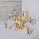 Large designer brass ceiling light, 70s