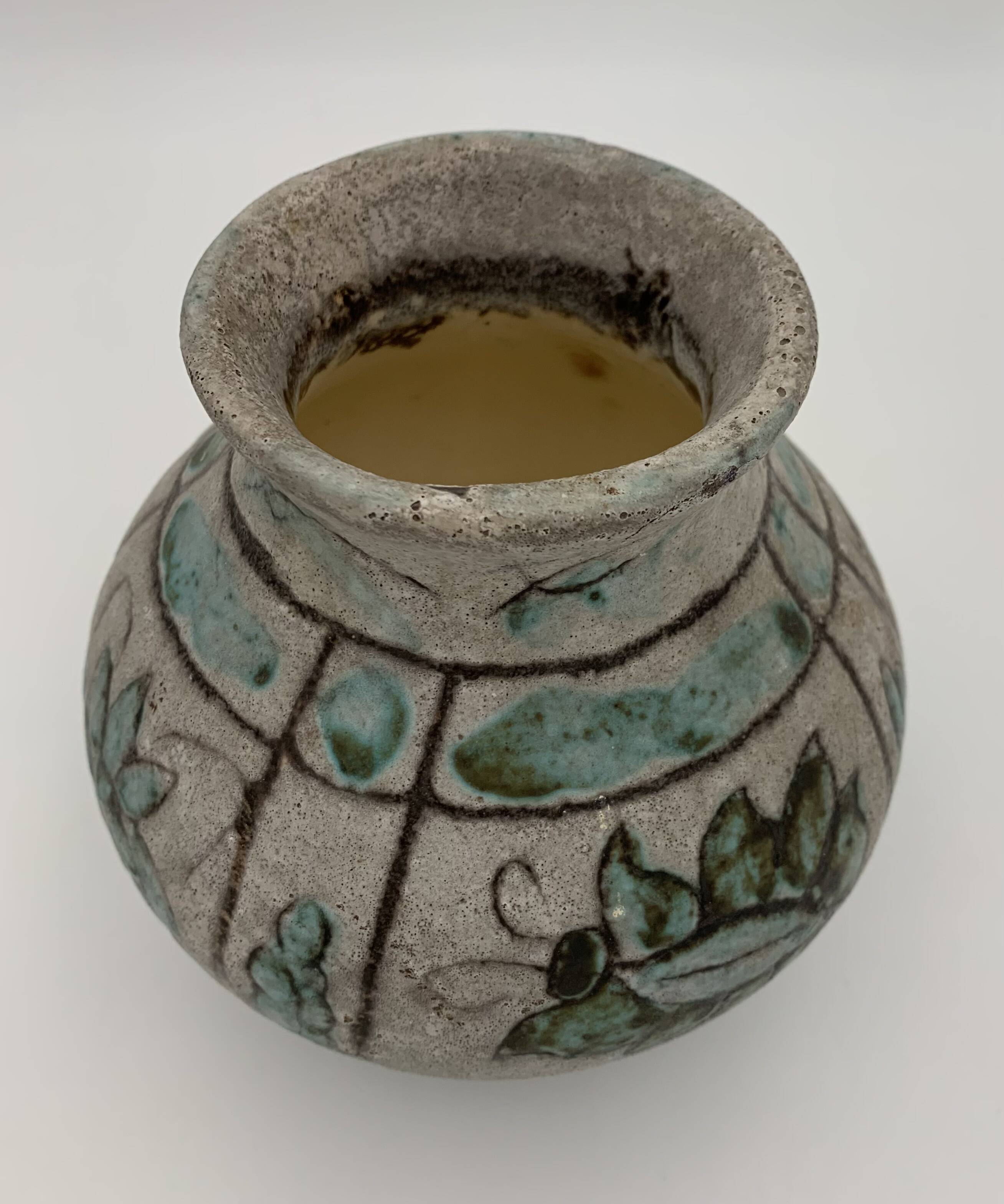 J. MASSIER, Vallauris - Antique enamelled stoneware vase - 1930s-1940s