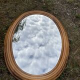 Oval wooden mirror 46x72cm
