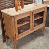 Old glass sideboard on legs